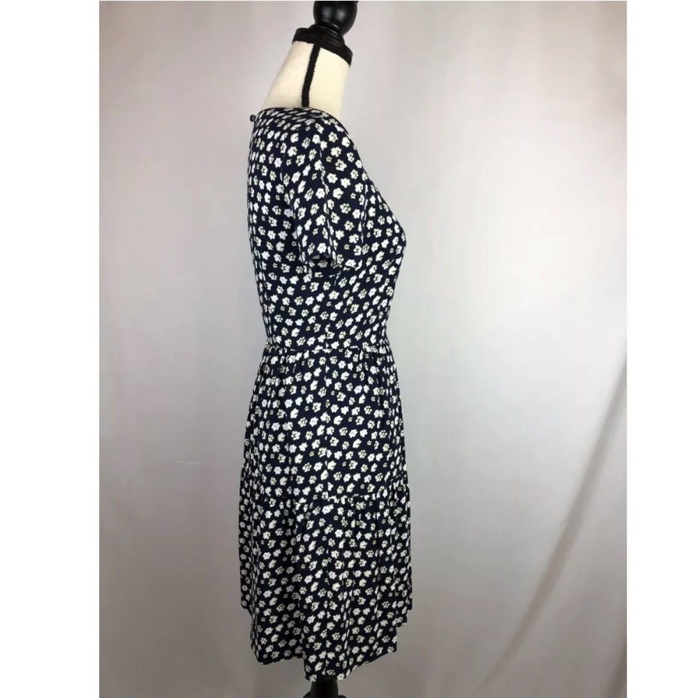 J. Crew Tiered Dress Blurred Floral Navy size 0 - Picture 4 of 8